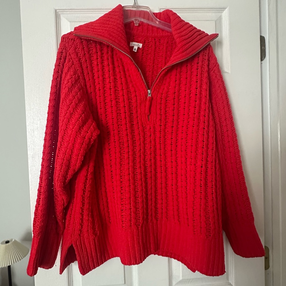 Aerie red quarter zip